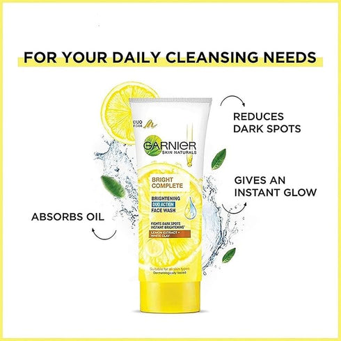 Garnier Bright Complete Brightening Duo Action Face Wash